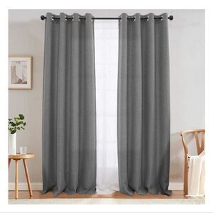 Lazzzy Grey Curtains for Bedroom, Living Room Light Reducing Drapes 2pcs